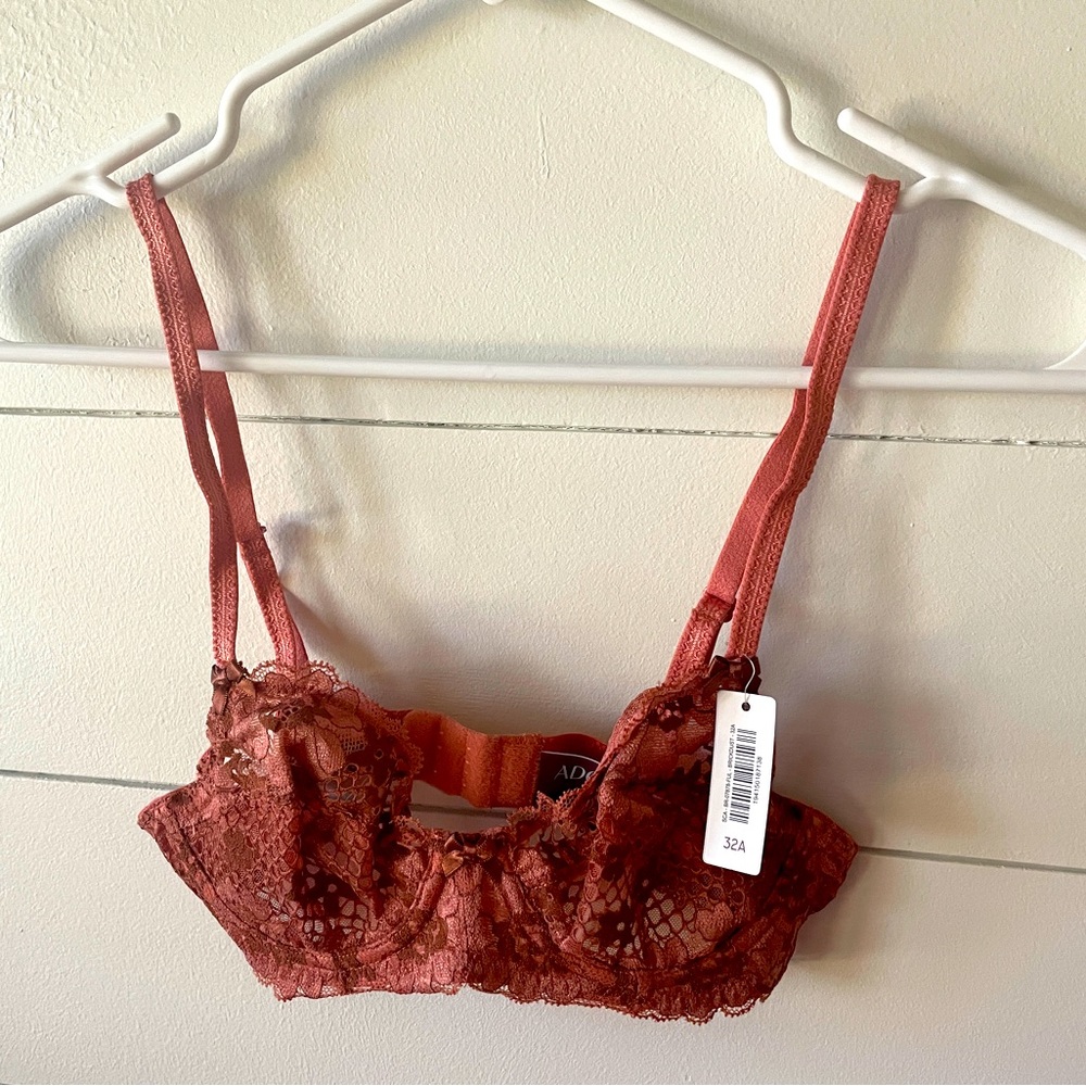 Pink lace bra